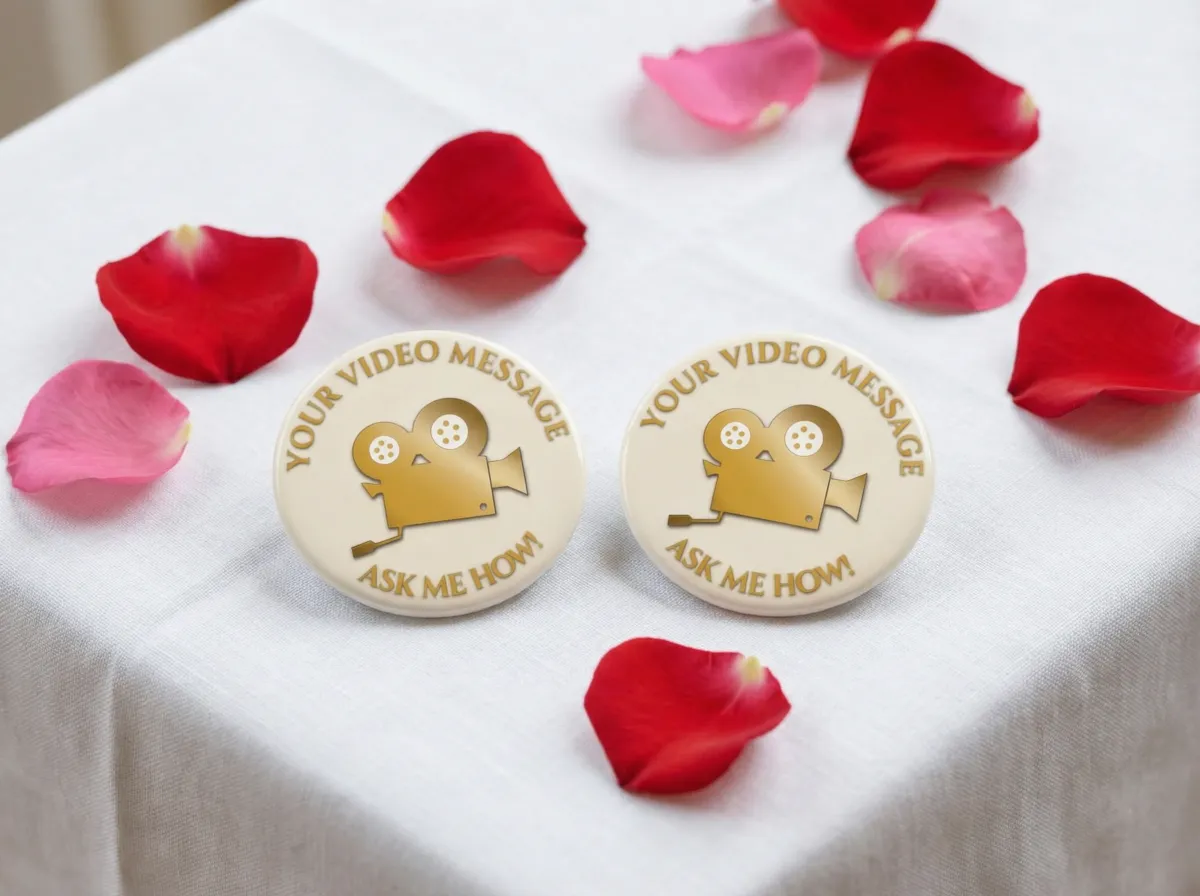 Two decorative witness badges for the best man and maid of honor to help promote the video message station